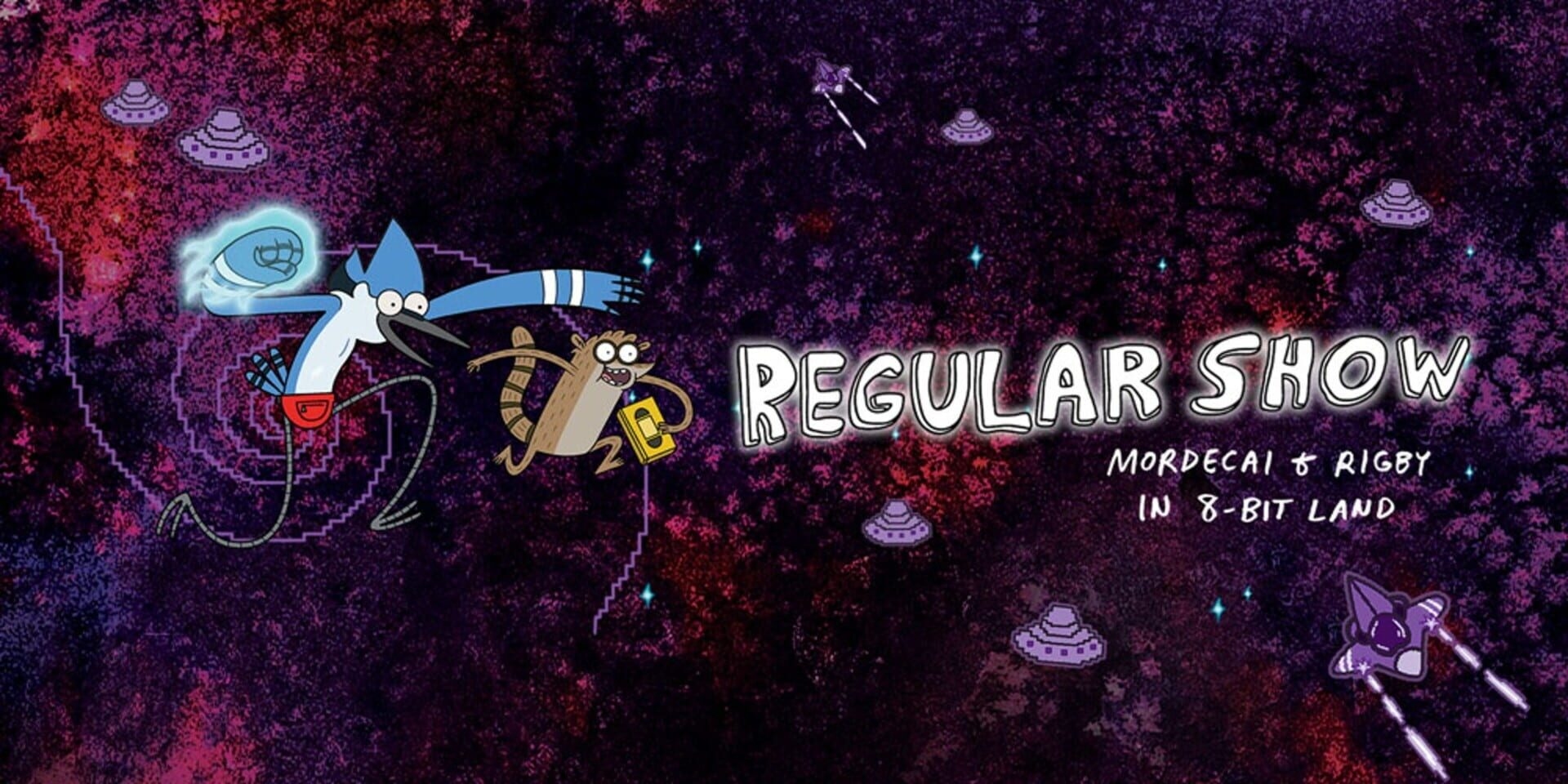 Artwork of Regular Show: Mordecai and Rigby in 8-Bit Land