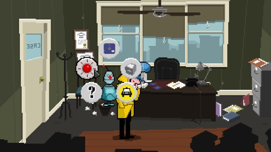 Screenshot Detective Case and Clown Bot in: Murder in the Hotel Lisbon